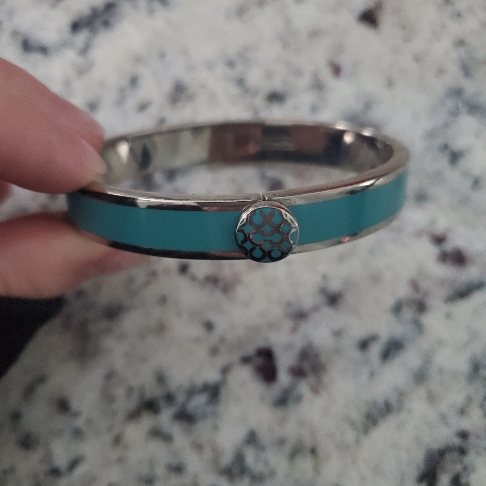 Coach teal w/silver bangel